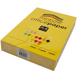 RAINBOW OFFICE PAPER A4 80GSM Yellow Ream of 500