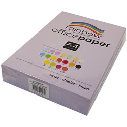 RAINBOW OFFICE PAPER A4 80GSM Lavender Ream of 500