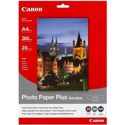 SG201A4 CANON PHOTO PAPERS 20 Sheets 260gsm Semi Gloss