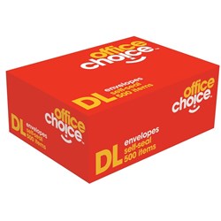 ENVELOPE- CARTRIDGE 110X220 DL S/S OFFICE CHOICE BOX 500 PLAIN FACE