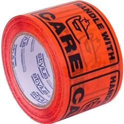 STYLUS FLUORO LABEL TAPE H.W.C Blk/Orange 75x100mm