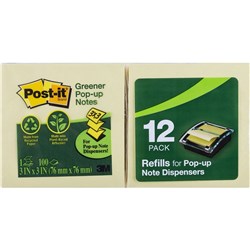 POST - IT R330RP POP UP NOTES Refills 100 Recycled 76x76mm PKT 12