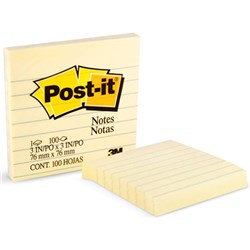 POST-IT NOTES - YELLOW LINED ASSORTMENT 630 76x76mm Yellow Lined