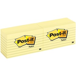 POST-IT NOTES - YELLOW LINED ASSORTMENT 635 73x123mm Yellow Line