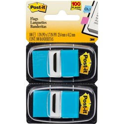 680-BB2 POST-IT FLAGS -TWIN PACK BRIGHT BLUE TWIN