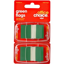 Office Choice Flags Green 25x43mm Pack Of 2