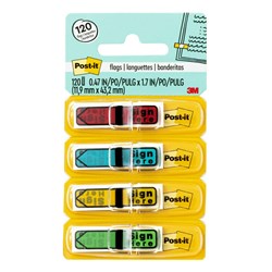 684-SH Post-it Flags - Assorted 'Sign Here' 12mm x 43.7mm PCK1