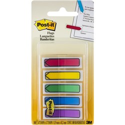 684-ARR1 POST-IT ARROWS BLUE GREEN PURPLE RED & YELLOW 12MM X 43.7MM PK100