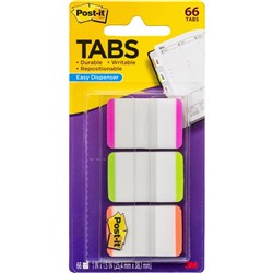 POST-IT DURABLE TABS Index & FileWhite/Pink Green Orange 686L-PGO