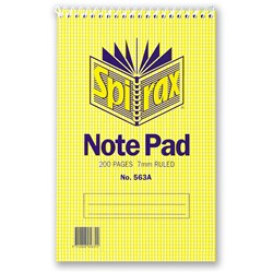 BOOK- NOTE SPIRAX SPIRAL 563A 200PG