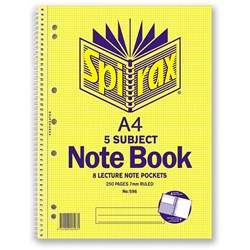 BOOK- SPIRAX 5 SUBJECT A4 NOTEBOOK 596