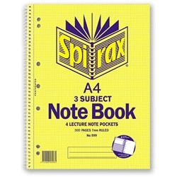 BOOK- SPIRAX 3 SUBJECT A4 NOTEBOOK 599