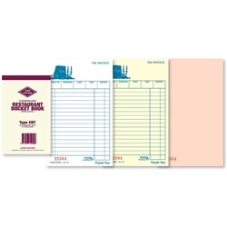 ZIONS RESTAURANT DOCKET BOOKS CBT Trip C/Less 25 sets170x100mm