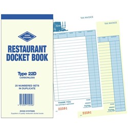 BOOK- ZIONS DOCKET 22D RESTAURANT CARBON