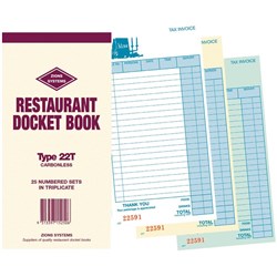 BOOK- ZIONS DOCKET RESTAURANT 22T C ARBON