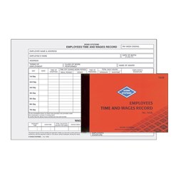 ZIONS EMPLOYEE TIME & WAGES RECORD BOOK NO.76SB 76SB 145x210mm