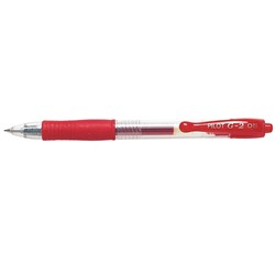 PEN- PILOT G-2 CLICK GEL INK RED 0.5