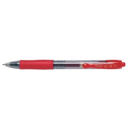 PEN- PILOT G-2 CLIC GEL INK RED 0.7