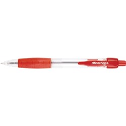 OFFICE CHOICE BALLPOINT PEN Retractable Medium Red