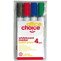 OFFICE CHOICE WHITEBOARD MARKER 4 WALLET ASSORTED