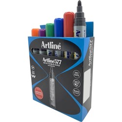 ARTLINE 577 WHITEBOARD MARKER BULLET 2mm 8 ASST COLOURS BOX12