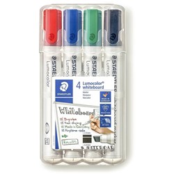 STAEDTLER 351 WHITEBOARD MARKER CHISEL POINT 4 ASST