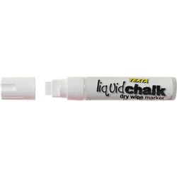 Texta Jumbo Liquid Chalk Dry Wipe Chisel 15mm Nib Whte