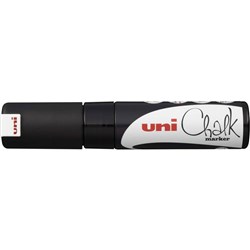 UNI CHALK MARKER 8.0mm CHISEL TIP BLACK
