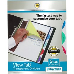 DIVIDERS VIEW TAB XWIDE A4 5 TAB PP COL 37845