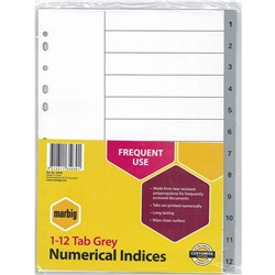 DIVIDER- A4 1-12 PVC MARBIG