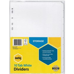 DIVIDER- A4 10 TAB WHITE MARBIG SET