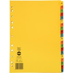 DIVIDERS A4 A-Z TAB MANILLA BRIGHT SET