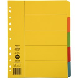 DIVIDERS A4 5 TAB MAN BRIGHTS EXTRA WIDE