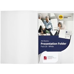 MARBIG PRESENTATION FOLDERS PROFESSIONAL SERIES A4 WHITE