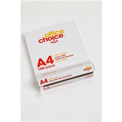 OFFICE CHOICE SHEET PROTECTORS A4 HEAVY DUTY COPYSAFE BX100 PLASTIC SLEEVES 70 MICRON HD