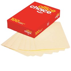 OFFICE CHOICE MANILLA FOLDER F/CAP BUFF BX100