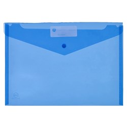 PP WALLET + BUTTON A4 BLUE DOCUMENT WALLET