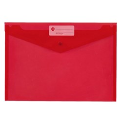 PP WALLET + BUTTON A4 RED DOCUMENT WALLET