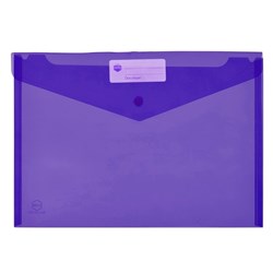 PP WALLET + BUTTON A4 PURPLE DOCUMENT WALLET