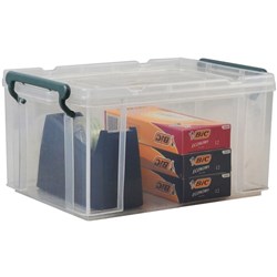 ITALPLAST 20L STACKA STORAGE Box With Lid 20L, Clear