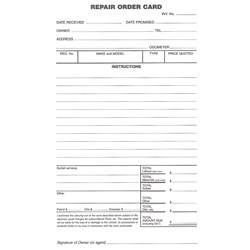 CARD- ZIONS REPAIR ORDER CARD PK250 ROC PKT