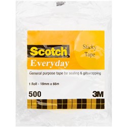 SCOTCH 502 EVERYDAY STICKY TAPE 18MMX66M ROLL