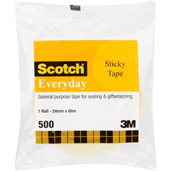 SCOTCH 502 EVERYDAY STICKY TAPE 24MMX66M ROLL