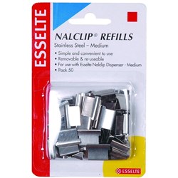 ESSELTE NALCLIP REFILL MEDIUM PK50