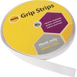 MARBIG GRIP FASTENERS Hook Only 25mmx25m Strip