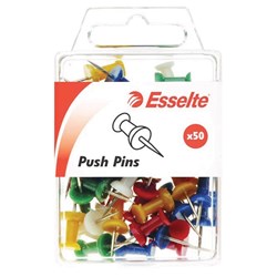 ESSELTE PUSH PINS  Assorted Colours   PKT 50 PKT