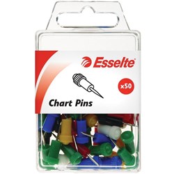 ESSELTE PINS CHART 8x22mm Assorted