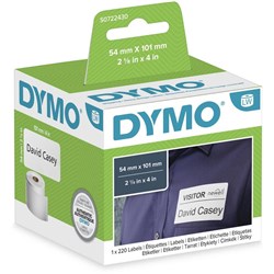 DYMO LABELWRITER LABEL SHIPPING 54X101 WHITE 220 LABELS/ROLL 99014
