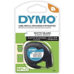 TAPE- DYMO LETRA TAG 12MM PLASTIC PEARL WHITE