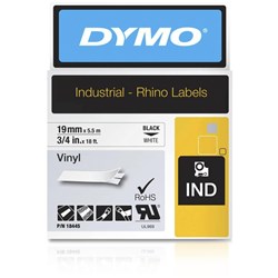 DYMO RHINO INDUSTRIAL LBL TAPE Vinyl 19mmx55m White